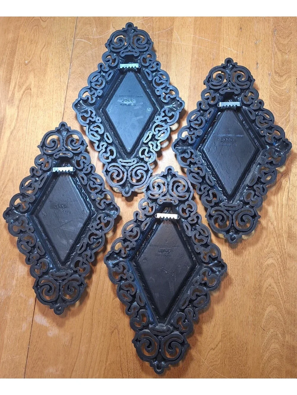 Vtg Set of 4 Homco Burwood Diamond Shape Wall Plaques Butterfly Pictures 13